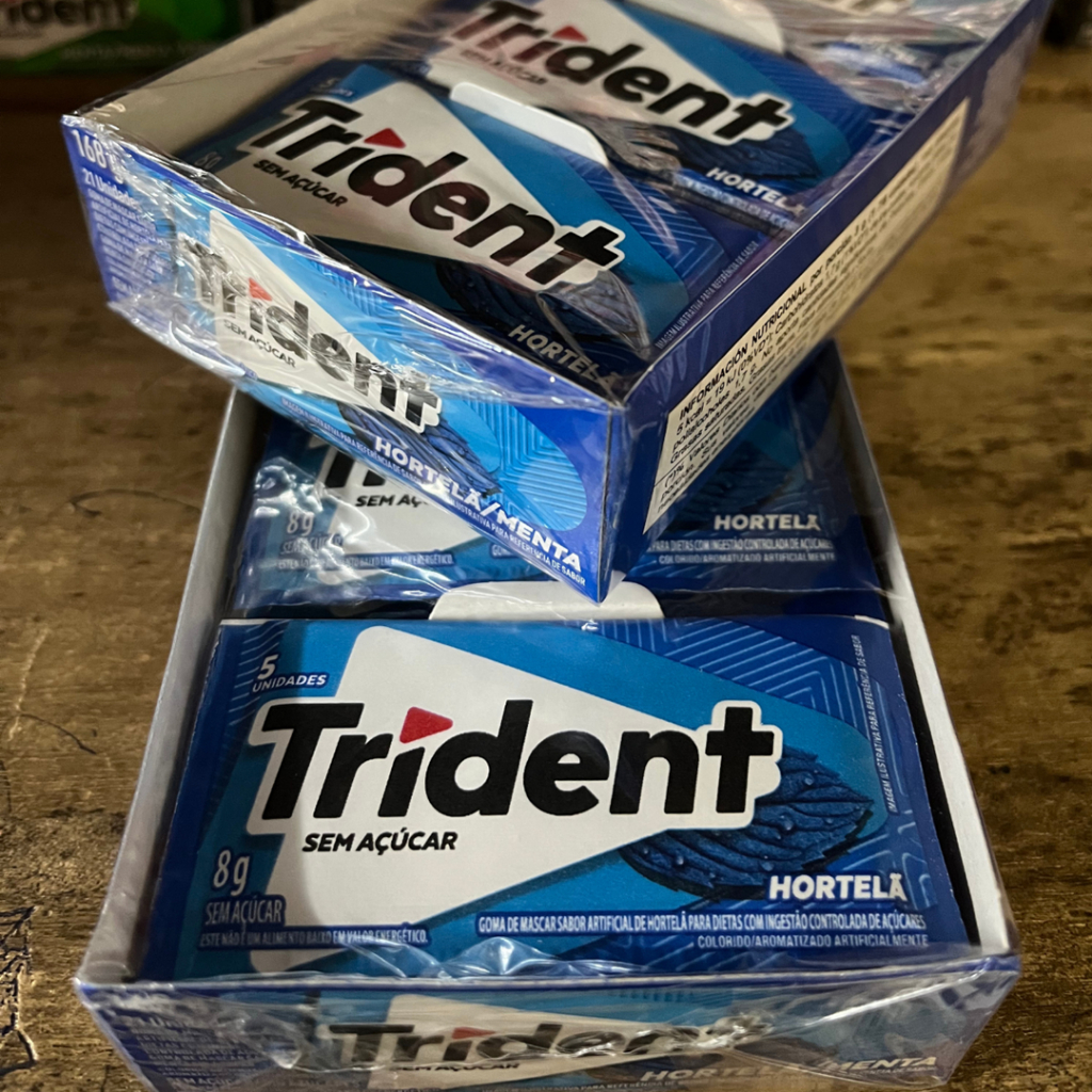 Trident Azul Sabor Hortelã Zero Açucar | Shopee Brasil