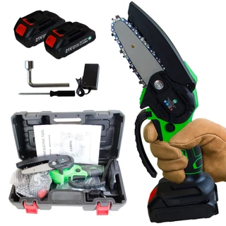 Mini Motosserra Elétrica Sem Fio Portátil Bivolt 110v/220v 4 Polegadas 2 Baterias e Maleta Hagra em Oferta na Shopee