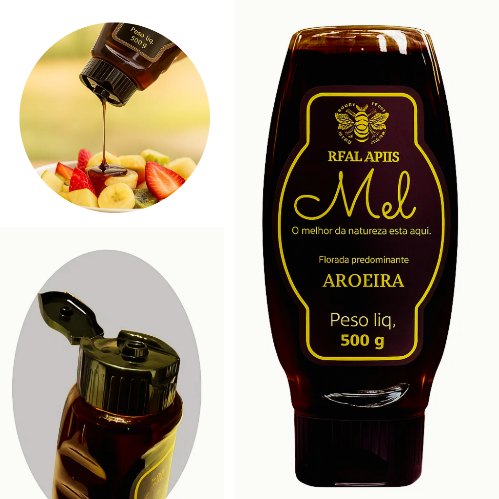 Mel Puro Original Aroeira 500g 100% Natural Cru Organico Gourmet Sem ...