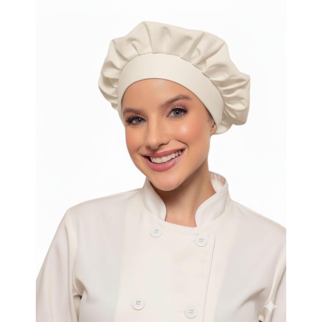 Touca Chapéu Chef Cozinha Off-White Willian Gardenia Uniform