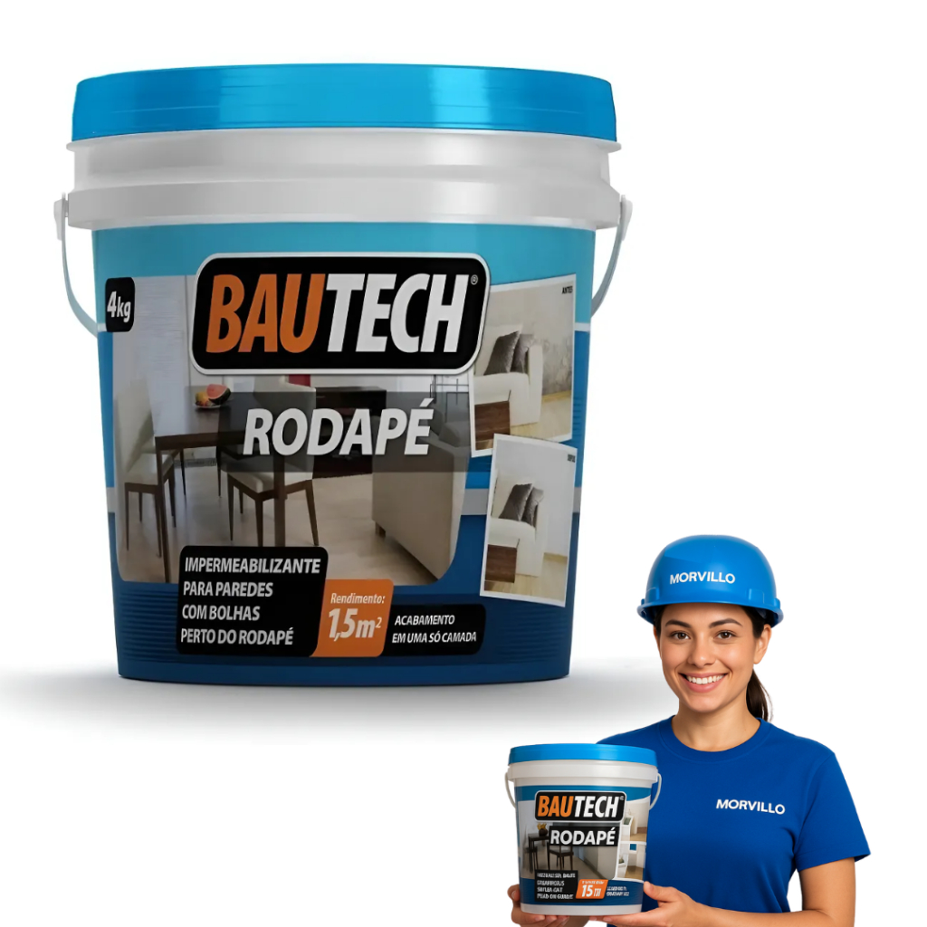 ARGAMASSA RODAPÉ 4KG IMPERMEABILIZANTE BRANCO PAREDE MULTIFLEX BAUTECH ...