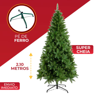 Árvore De Natal Pinheiro Canadense Luxo Base de Ferro 1,50m 1,80m 2,10m 2,40m Galhos Super Cheios Com Hastes Flexíveis