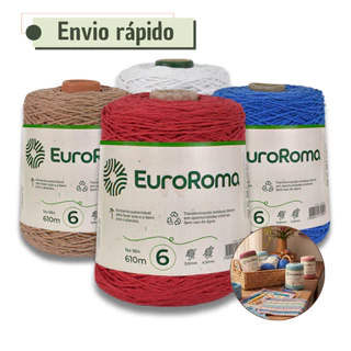 Barbante EuroRoma Fio 6 600g Cores Fio Linha de Crochê Envio Rápido em Oferta na Shopee