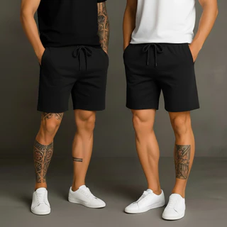 Kit 2 Bermudas Moletom Premium – Casual, Confortável e Moderna