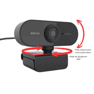 Webcam Câmera Computador Full HD 1080x1920p 2MP USB Plug Play Microfone Embutido