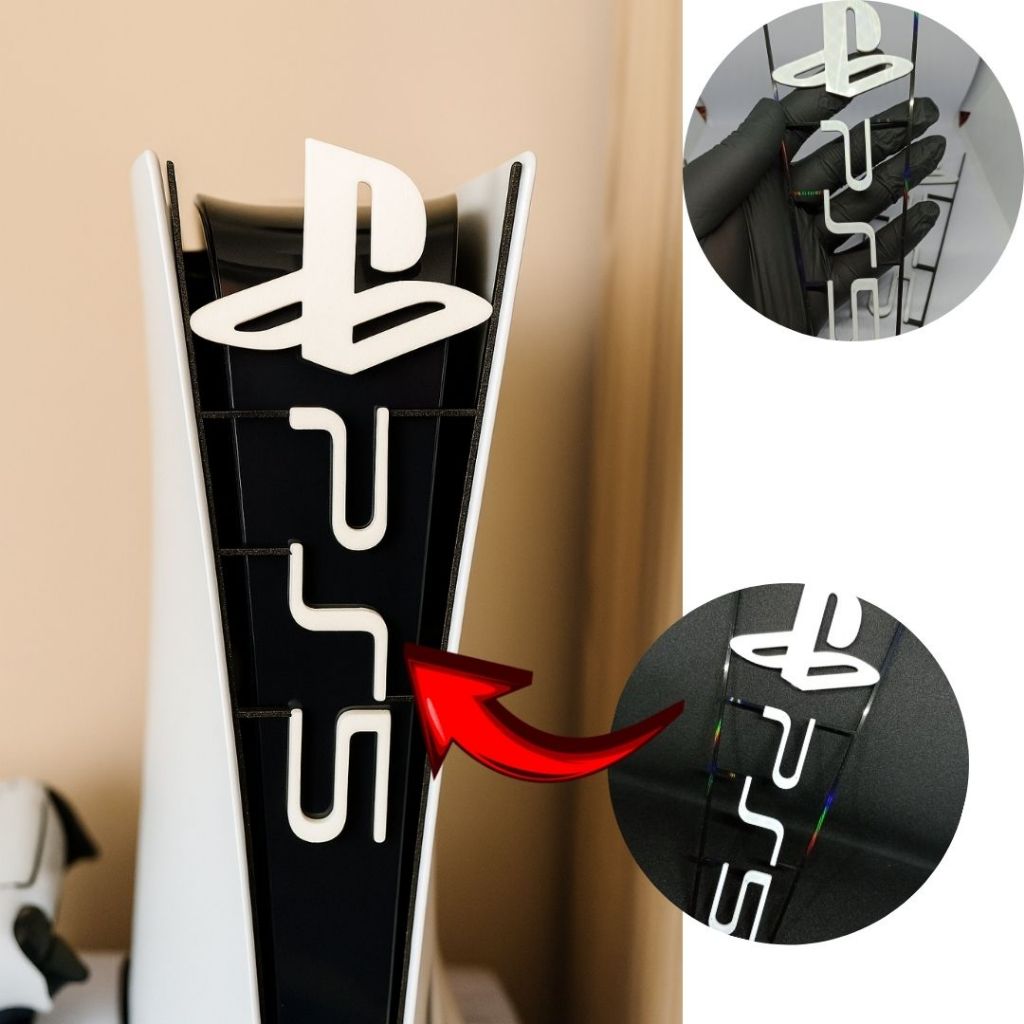 Letreiro Playstation PS5 Slim 3D | Encaixe Frontal Personalizado | Logo ...