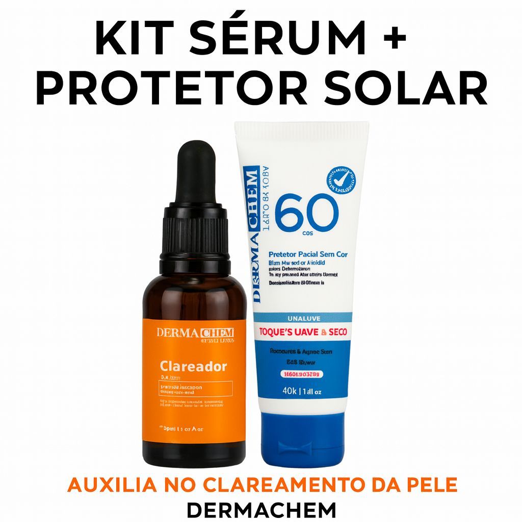 KIT SERUM E PROTETOR SOLAR CLAREADOR DE MANCHAS ESCURAS MELASMA ...