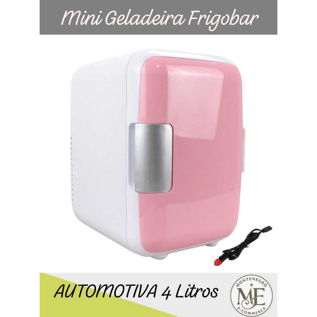 Mini Geladeira Frigobar 2 em 1 ROSA Refrigerador e Aquecedor 12v 4lts ...