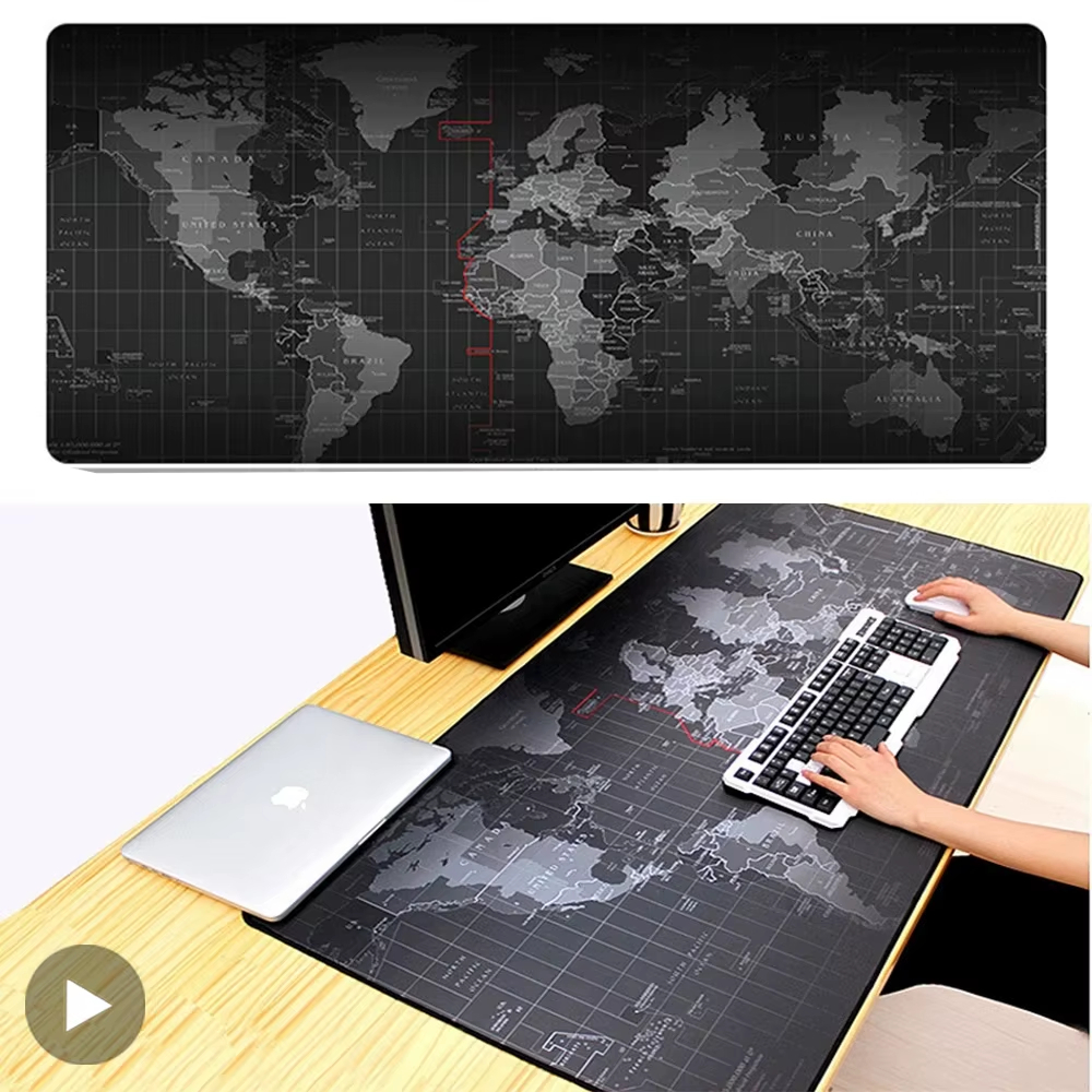 Mouse Pad Grande Mapa Mundial Antiderrapante Impermeável Gamer ...