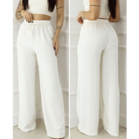 Calça Pantalona Branca Saída De Praia PROMOÇÃO ANO NOVO ENTREGA EM 3 DIAS