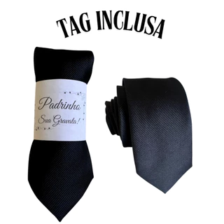 Kit 05 a 20 Gravatas preta Para Padrinhos e Casamento