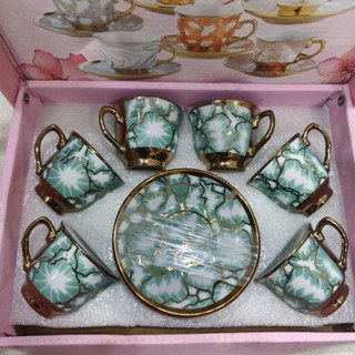 Xícara de café kit com 12 peças de Cerâmica em porcelana — foto 4 — Achou Levou Brasil