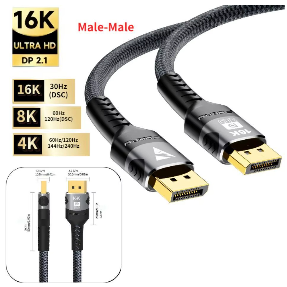 Original Cabo DisplayPort 2.1 DP para DP suporta 16K @ 30Hz, 8K @ 60Hz ...