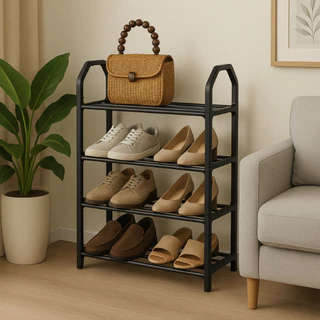 Sapateira 4 Andares Organizador Para Sapatos Tênis 8 Par Desmontavel Movel Sapateira Entrada Estante em Oferta na Shopee