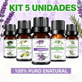 Kit 5 Essências Para Umidificador Aromatizador e Difusor Elétrico 15ml Óleo essencial difusor aromático solúvel em água
