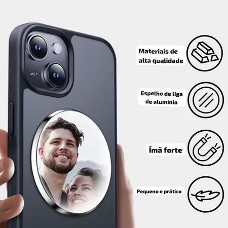 Espelho Magnético Hd para selfies e blog modelo universal para smartphone foto e video