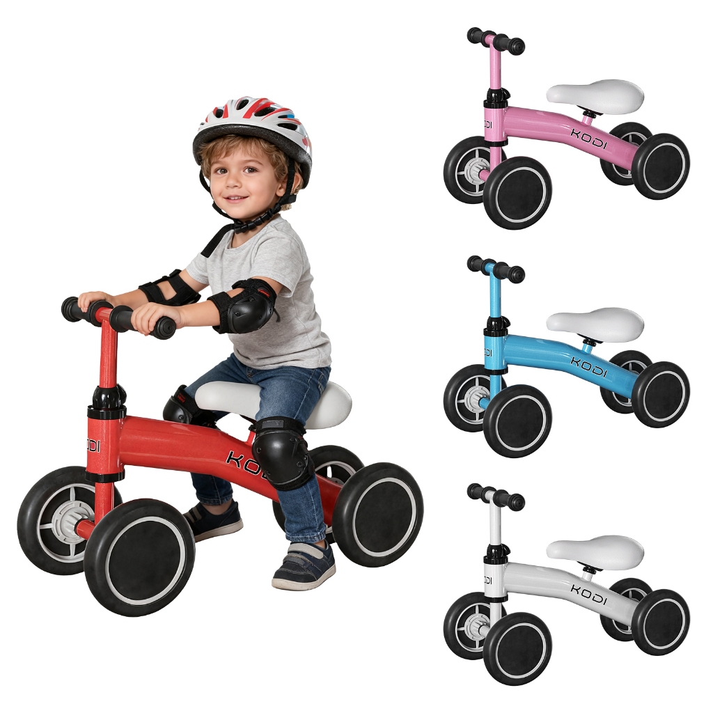 Bicicleta De Equilíbrio Andador Infantil Sem Pedal 4 Rodas 1-6 anos de ...