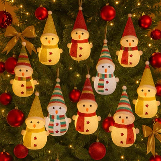 Kit 12 Boneco De Neve Led Natal Decoração Enfeite Pisca Pisca
