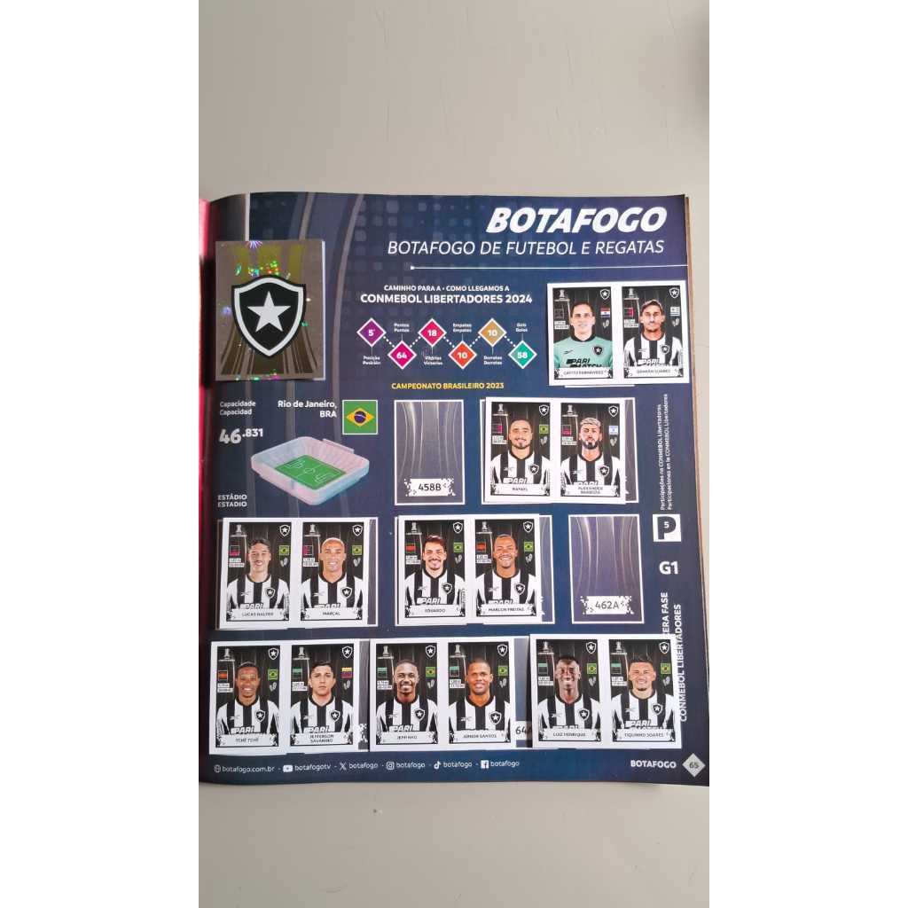 BOTAFOGO RJ FIGURINHAS LIBERTADORES 2024 ORIGINAIS PANINI ( VENDA POR ...