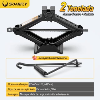 Macaco Mecânico Sanfona Para Carro Suporta Até 1/2 Toneladas