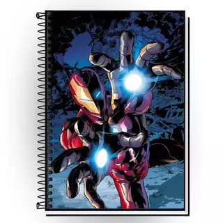 Caderno Homem de Ferro | Edição Especial Marvel | Capa Dura Premium | 1 10 15 20 matérias | Escolar e Universitário