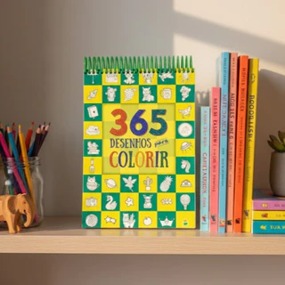 365 Desenhos para Colorir PAD / Capa Quadriculada / Espiral em Oferta na Shopee