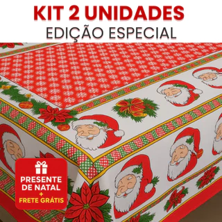 Kit 2 Toalhas Natalinas | Edição Especial – Mesa Posta e Decoração de Natal - Frete Grátis | Envio Imediato