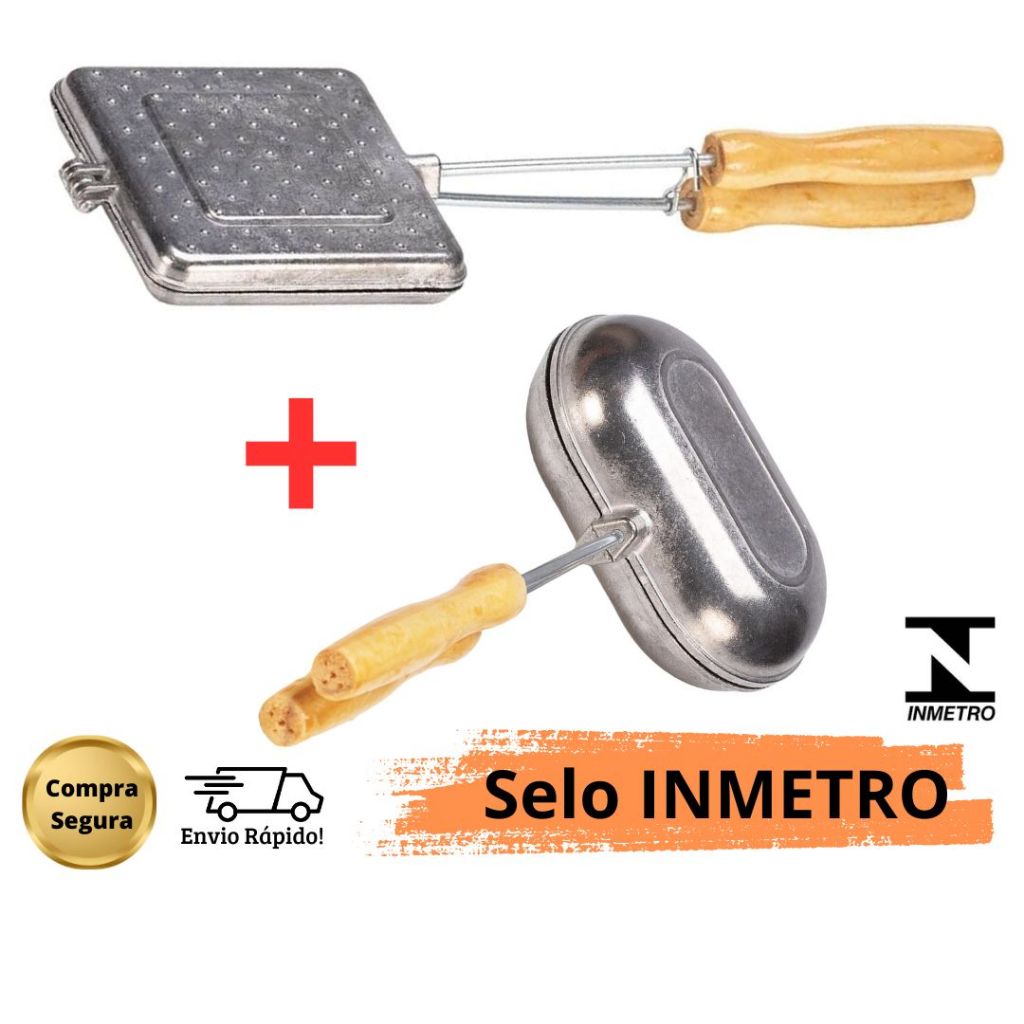 Kit com 2 Sanduicheiras Bauru Baurutex Tostex Pão Forma + Fr