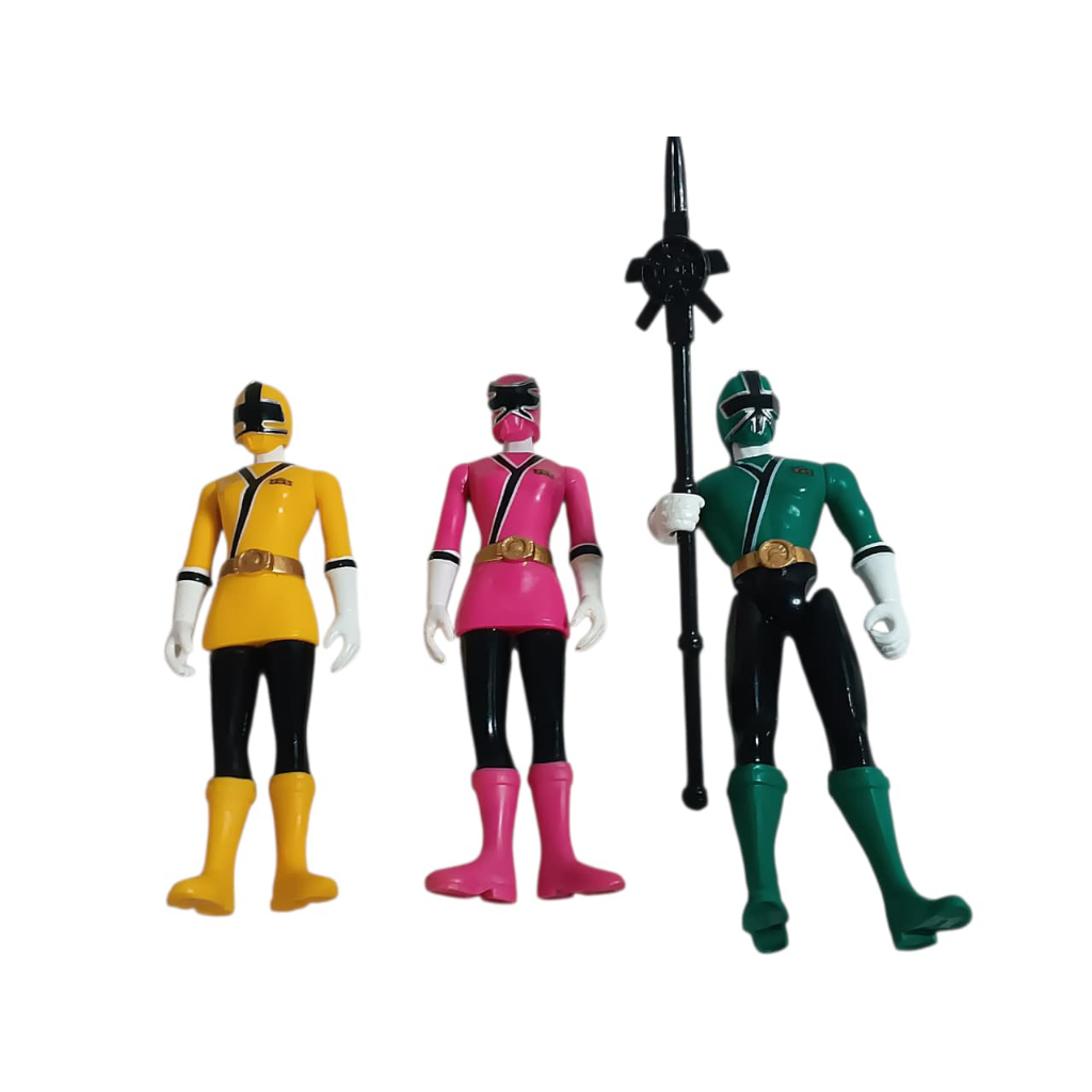 Trio Power Rangers Yellow + Pink + Green – Figuras de Ação ...