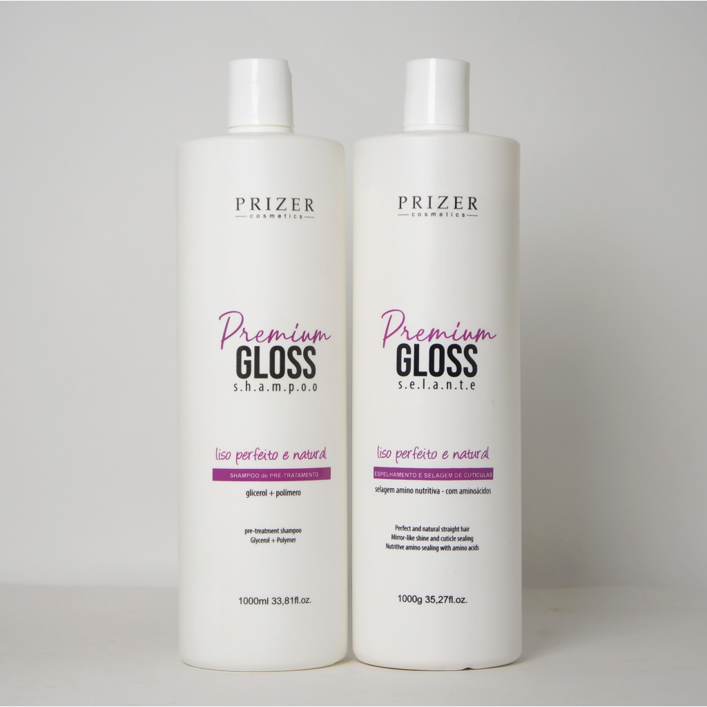 Premium Gloss Liso Perfeito Shampoo 1L + Selante 1L Prizer | Shopee Brasil