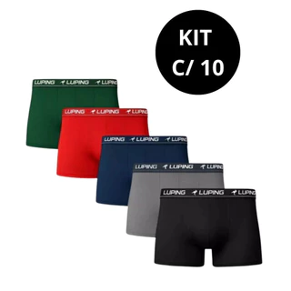 Kit 10 Cuecas Boxer Adulto | Lisas e Estampadas | Antialérgicas, Macias e Duráveis