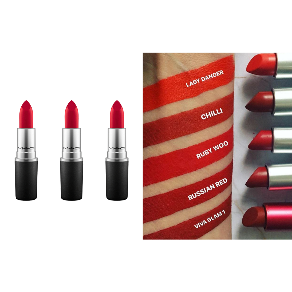 BATOM MAC - VERMELHOS - Batons Ruby Roo Russian Red Chili Lady Danger ...