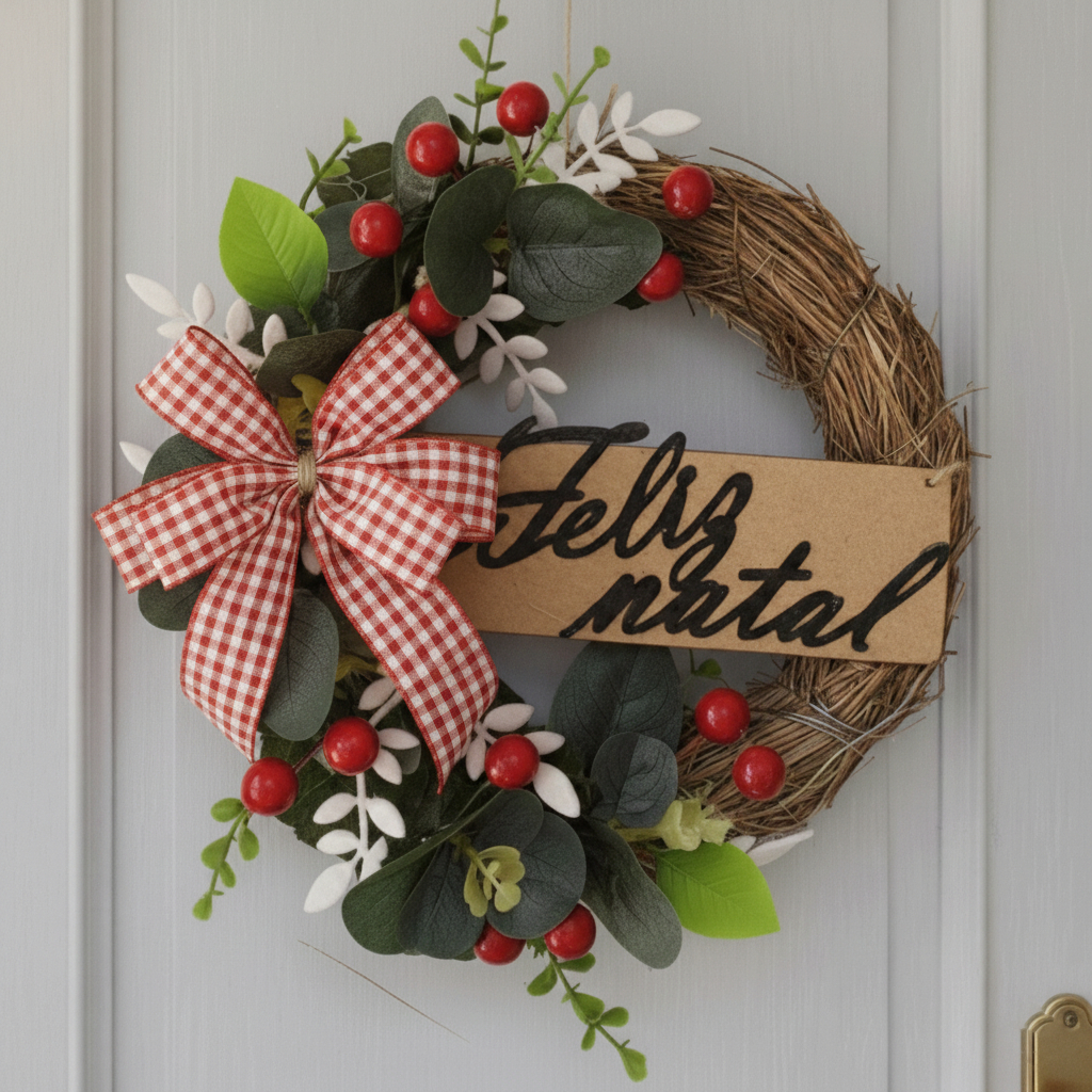 Guirlanda 30cm Natal Porta Entrada Luxo Decorada Decoração 2025 2026