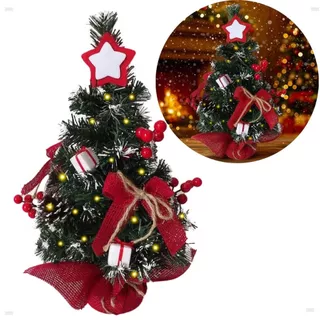 Arvore De Natal Decorada C/ Led Pronta Enfeite Natalino Mesa