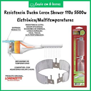 Resistência Chuveiro Ducha Loren Shower Lorenzetti 127v 5500w Eletrônica/Multitemperatura