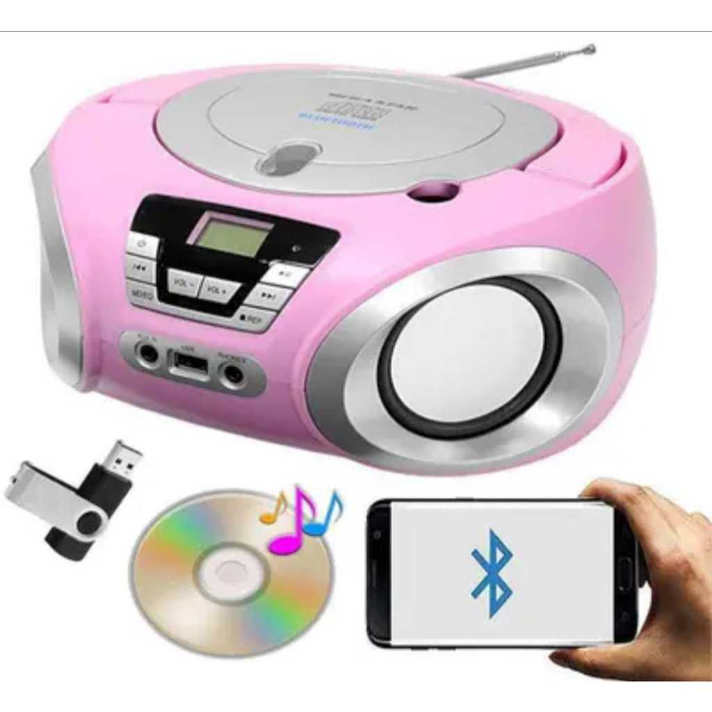 Radio Rosa Cd Portátil Bluetooth bivolt Fm Bivolt | Shopee Brasil