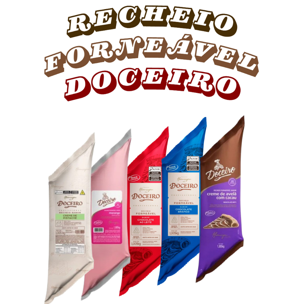 Recheio Forneável Doceiro 1,005 kg | Diversos Sabores | Shopee Brasil