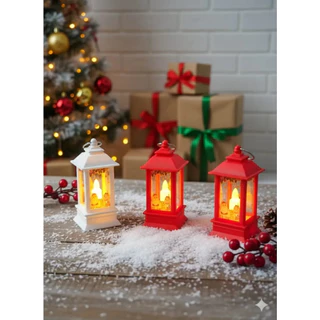 Kit 03 Enfeite Mini Lanterna Lampião Decoração Natalina Led