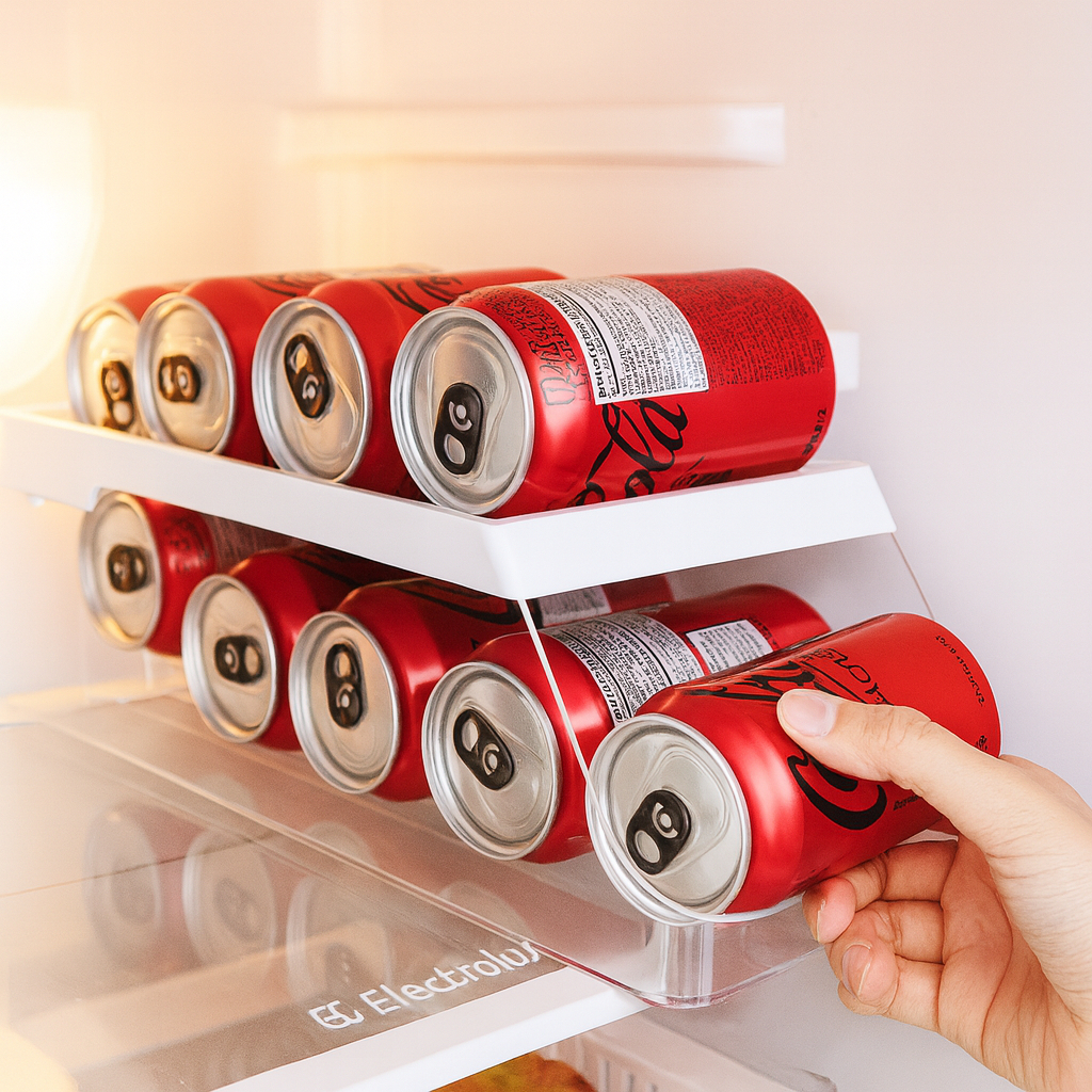 Organizador de Geladeira Latas Armário Multiuso Geladeira 9 Latas