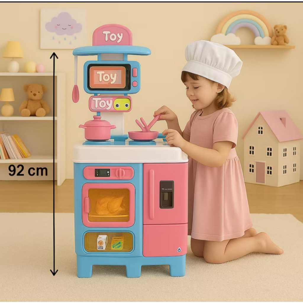 Cozinha Infantil Toy Chef GRANDE 92CM ALTURA c/Acessórios e