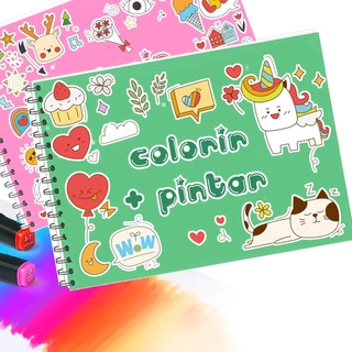 Livro de Colorir 48 Páginas Capa Sortida Caderno de Desenho Pintura 14x9cm em Oferta na Shopee