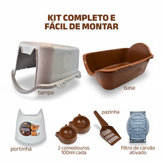 Caixa Areia Fechada Grande Banheiro Toalete Sanitário Gato Antiodor