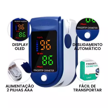 Oxímetro Digital De Dedo Medidor De Saturação Portátil