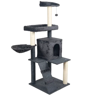 Arranhador, torre de gato grande, luxuoso, multifuncional com casa, camas, cesto, poleiros e brinquedo