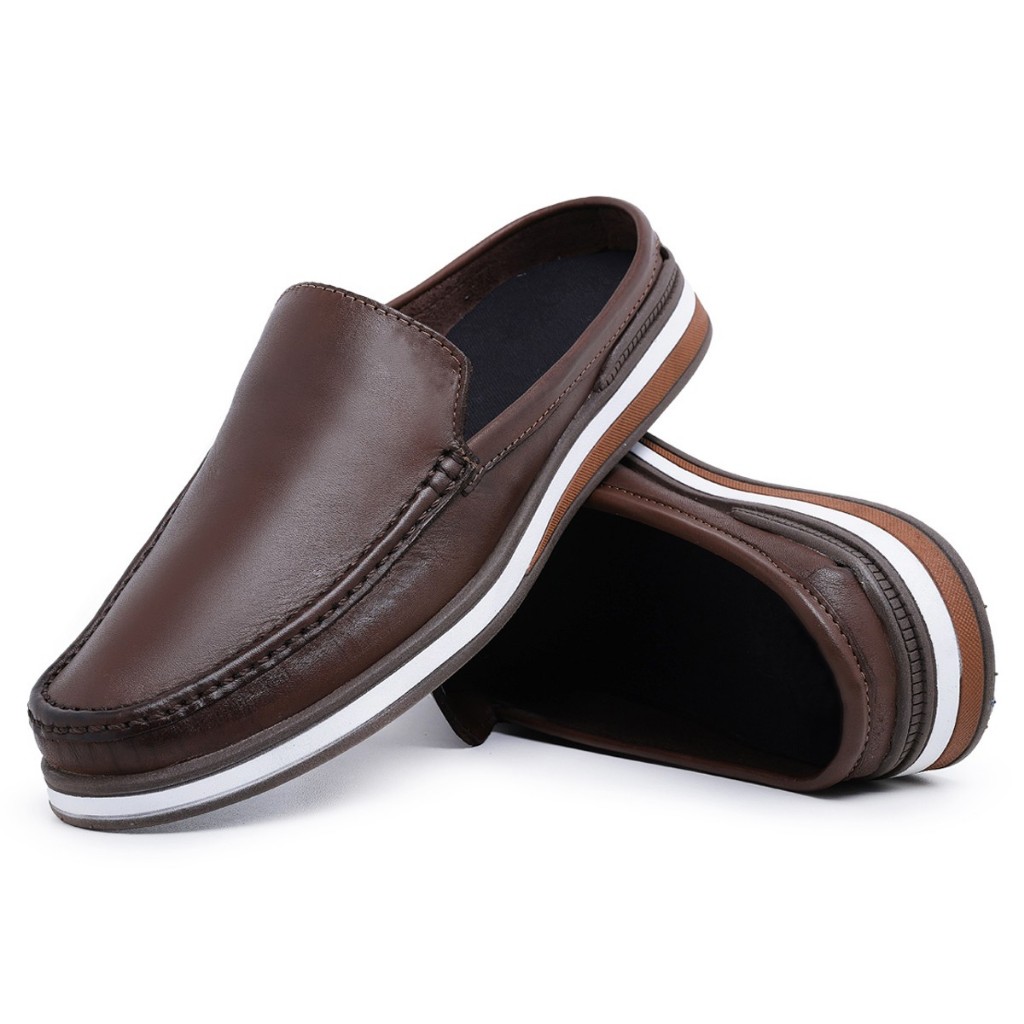 Mocassim Mule Masculino Casual Urbano Atemporal em Couro Legítimo ...
