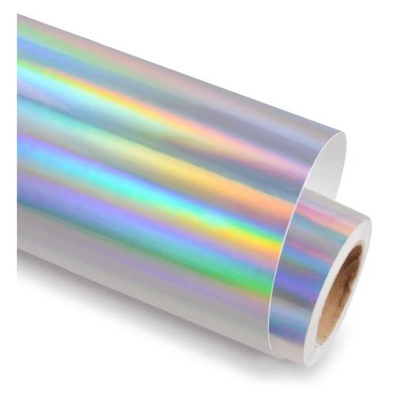 Vinil Adesivo Silhouette Holografico Prata - 30 Cm 1 Metro