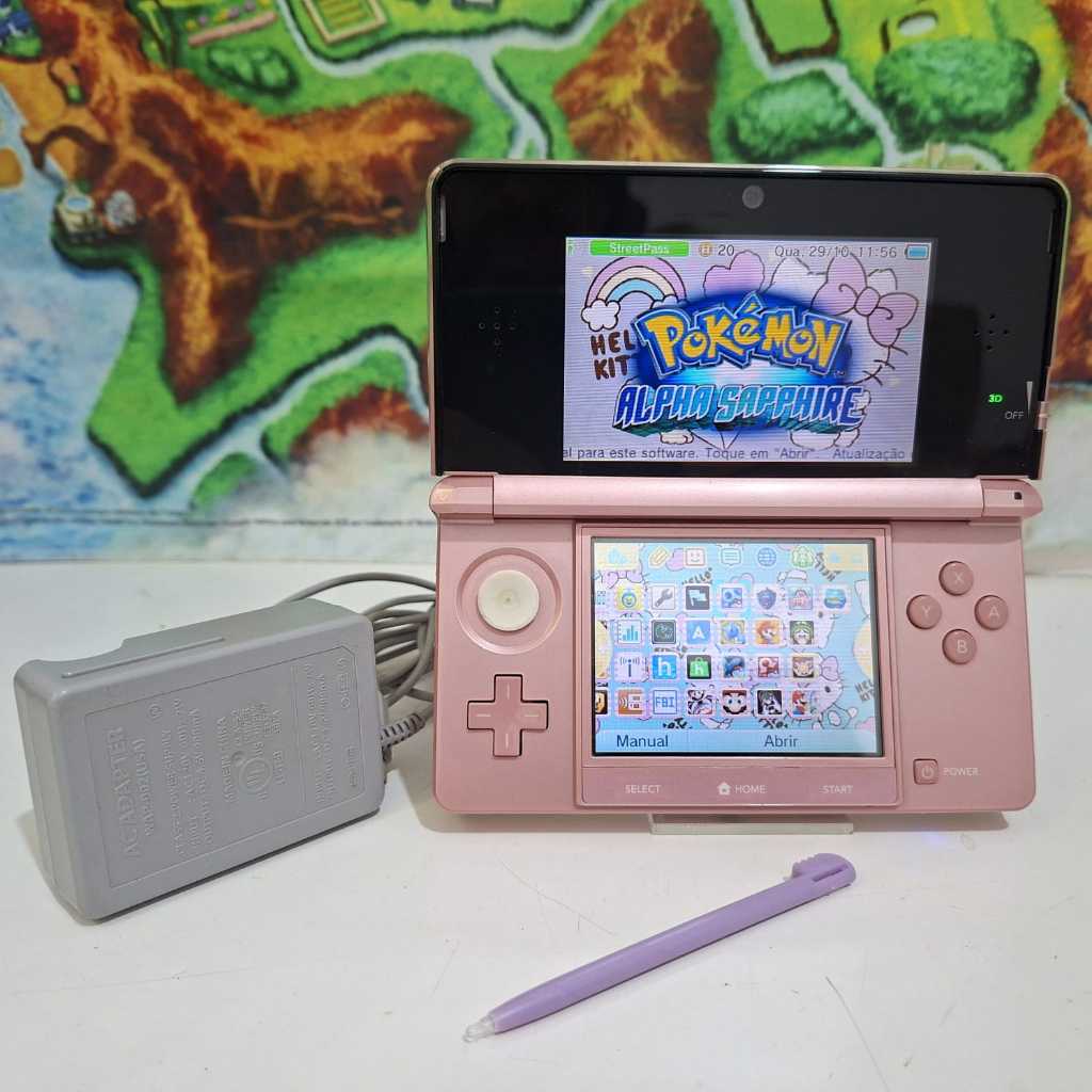 Nintendo 3ds Rosa Com Jogos - Pokémon, Mario, Zelda | Shopee Brasil