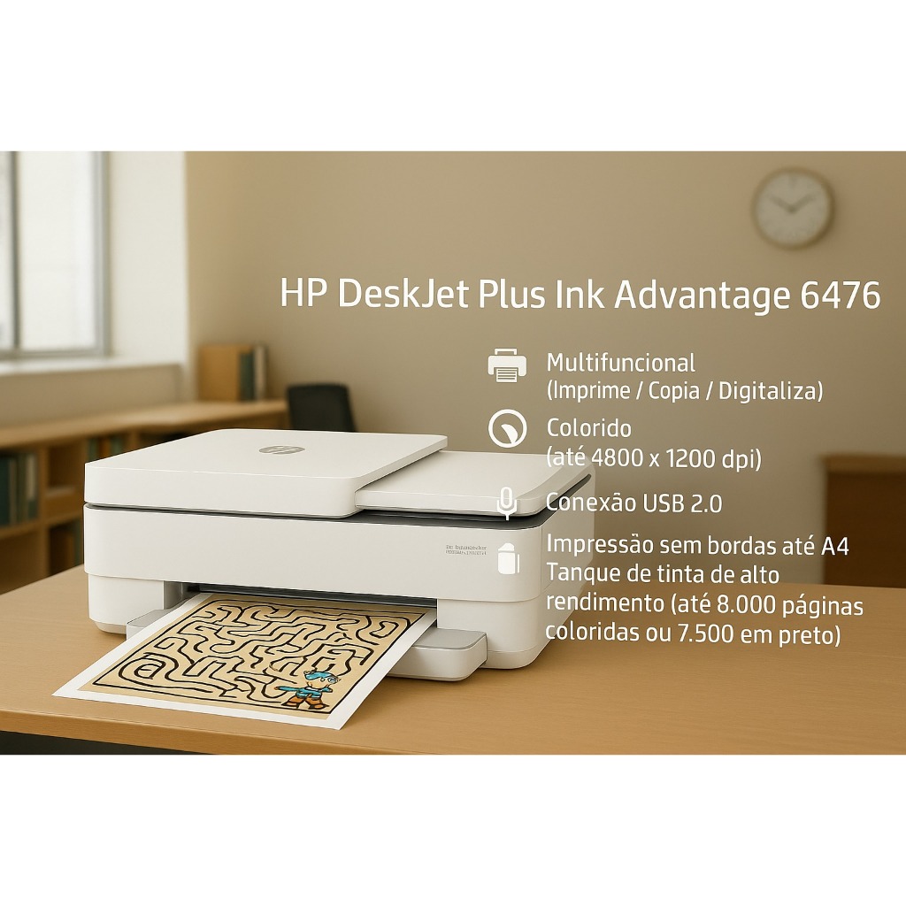 Impressora Multifuncional HP DeskJet Plus Ink Advantage 6476