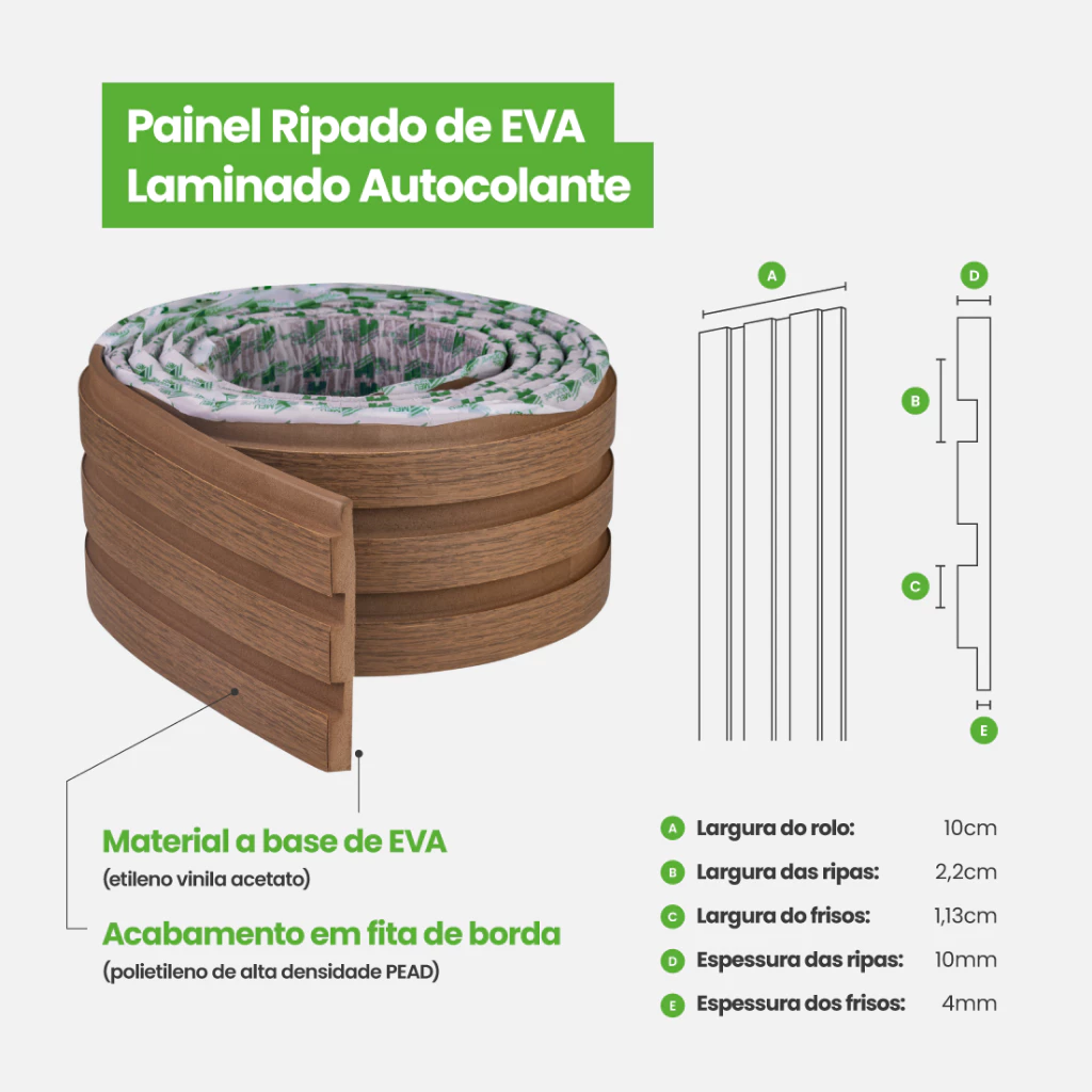 Painel Ripado Laminado Autocolante Cor Cinamomo Linha Madeto Meu Rodapé | Envio FULL - Imagem 2