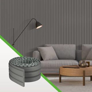 Painel Ripado Laminado autocolante Cor Cinza Grafite Linha Play Meu Rodapé | Envio FULL em Oferta na Shopee